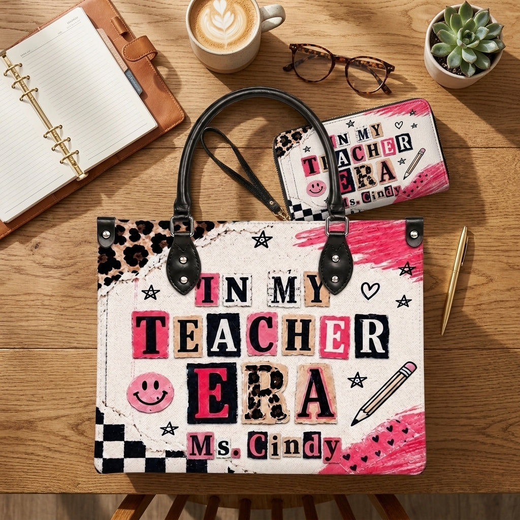In My Teacher Era Personalized Leather Bag + Free Matching Leather Wallet