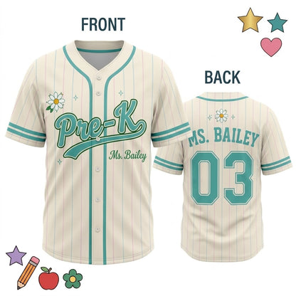 Custom Teacher Jersey, Personalized Teacher Baseball Jersey Shirt, Name and Number Team Teacher Shirt, Back to School Teacher Outfit