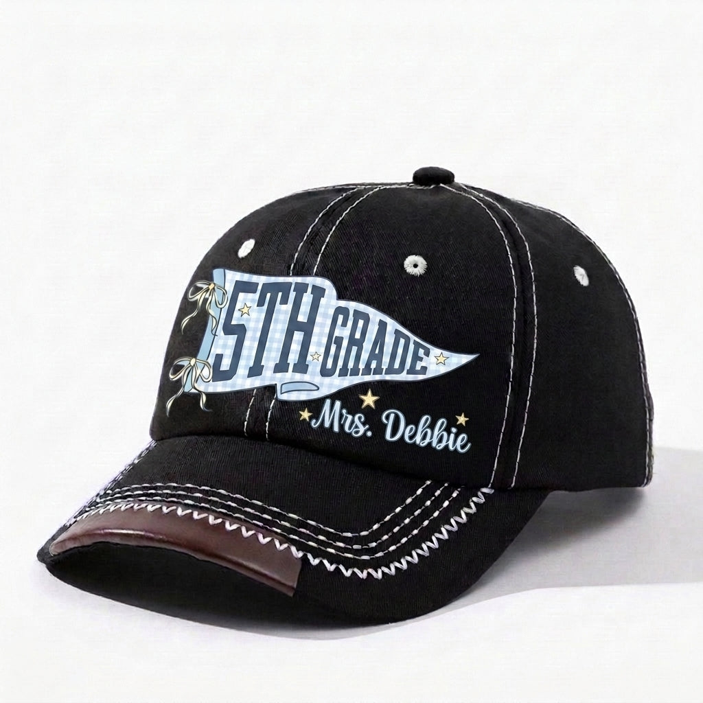 Teacher Name & Job Title Personalized Vintage Soft Baseball Cap