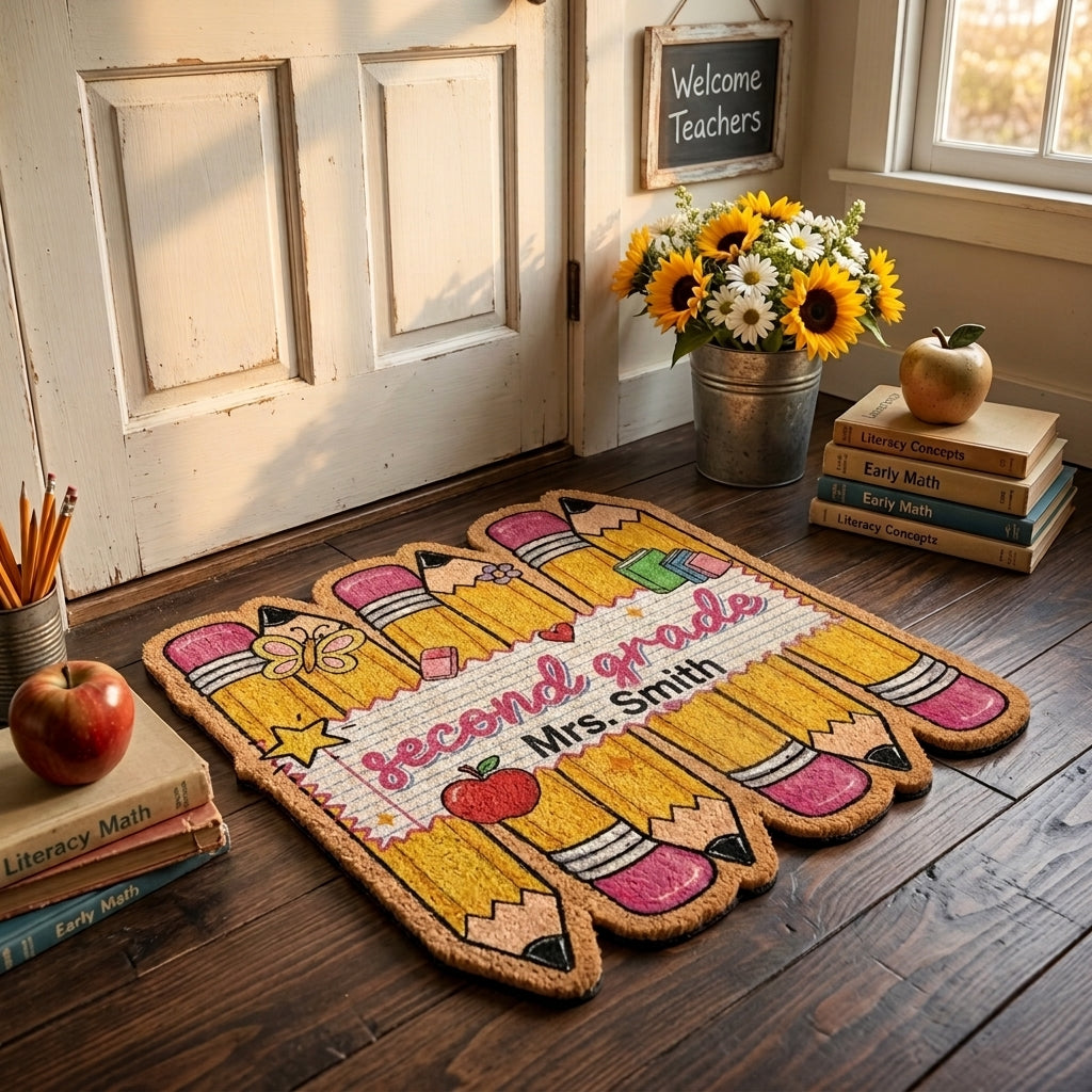 Pencil Shape v2 Personalized Doormat