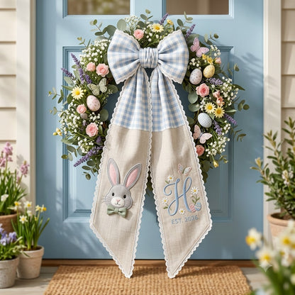 Personalized Baby Girl Wreath Sash, Floral Bow & Nursery Door Decor