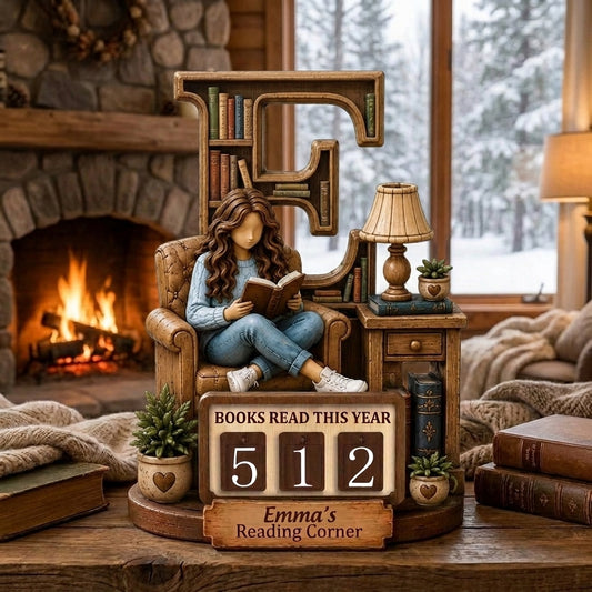 Personalized Reading Corner Sign, Custom Book Tracker, Books Read This Year Display, Book Lover Decor, Reading Nook Gift