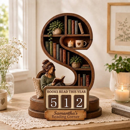 Personalized Reading Corner Sign, Initial Book Tracker, Books Read This Year Display, Custom Book Lover Decor, Reading Nook Gift