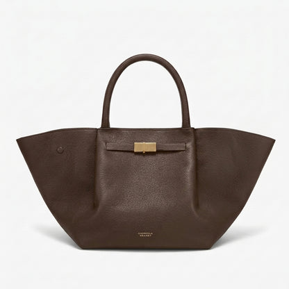 BAGA Classic Leather Tote Bag, Soft Leather Work Bag, Elegant Brown Suede Shoulder Bag, Gift for Her, Everyday Office Carry