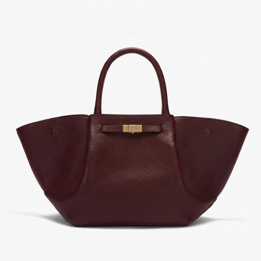 BAGA Classic Leather Tote Bag, Soft Leather Work Bag, Elegant Brown Suede Shoulder Bag, Gift for Her, Everyday Office Carry