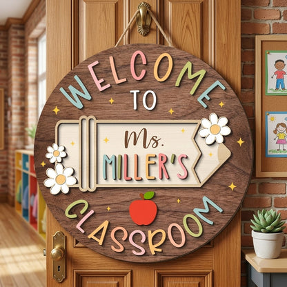 Personalized 3D Teacher Name Door Sign: Teacher Appreciation Gifts, Classroom Decor