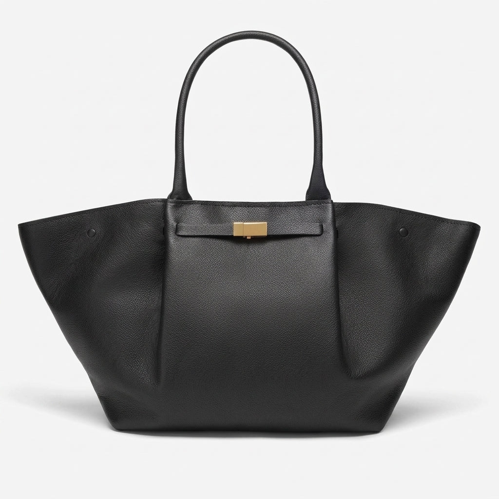 BAGA Classic Leather Tote Bag, Soft Leather Work Bag, Elegant Brown Suede Shoulder Bag, Gift for Her, Everyday Office Carry
