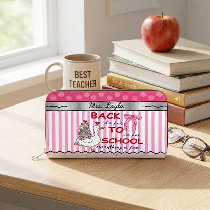 Back To School Silly Goose Personalized Leather Bag + FREE Matching Leather Wallet