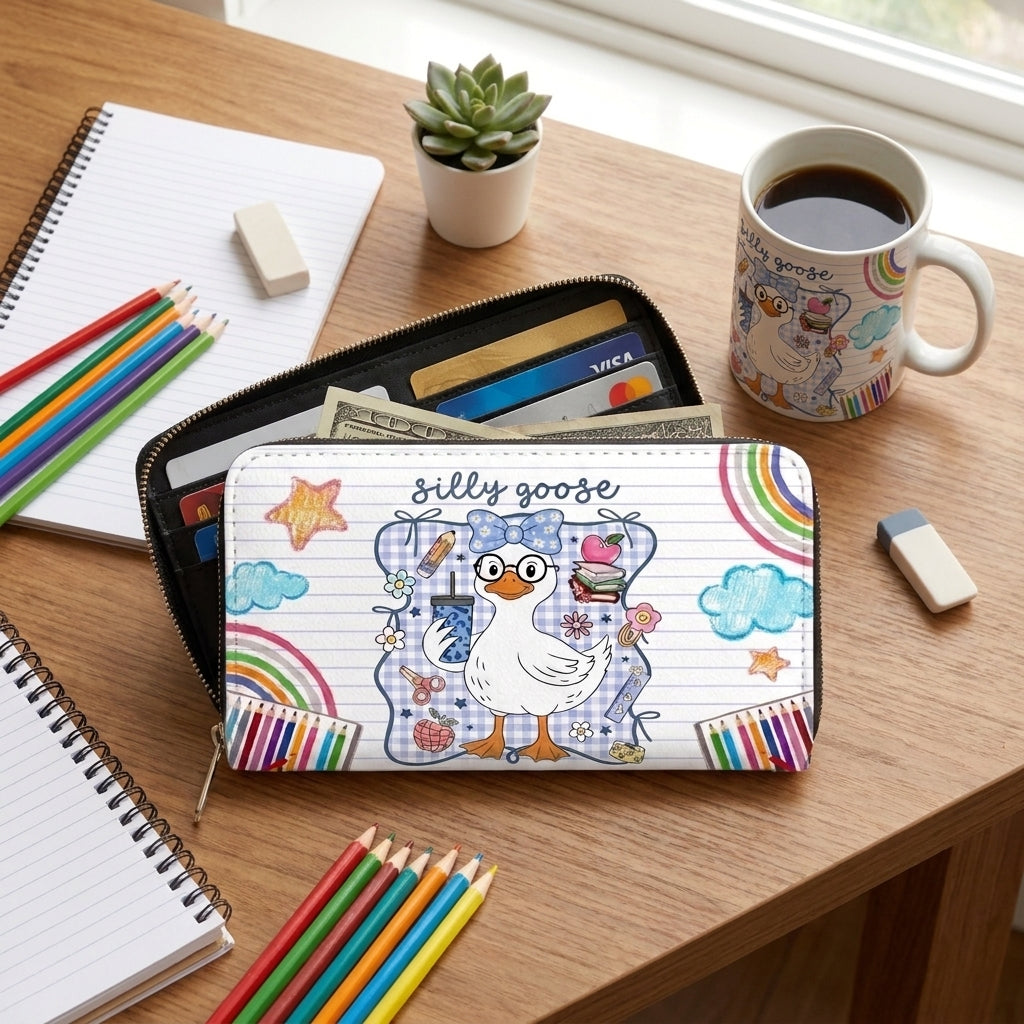 Silly Goose Teacher Club Personalized Leather Bag + FREE Matching Leather Wallet