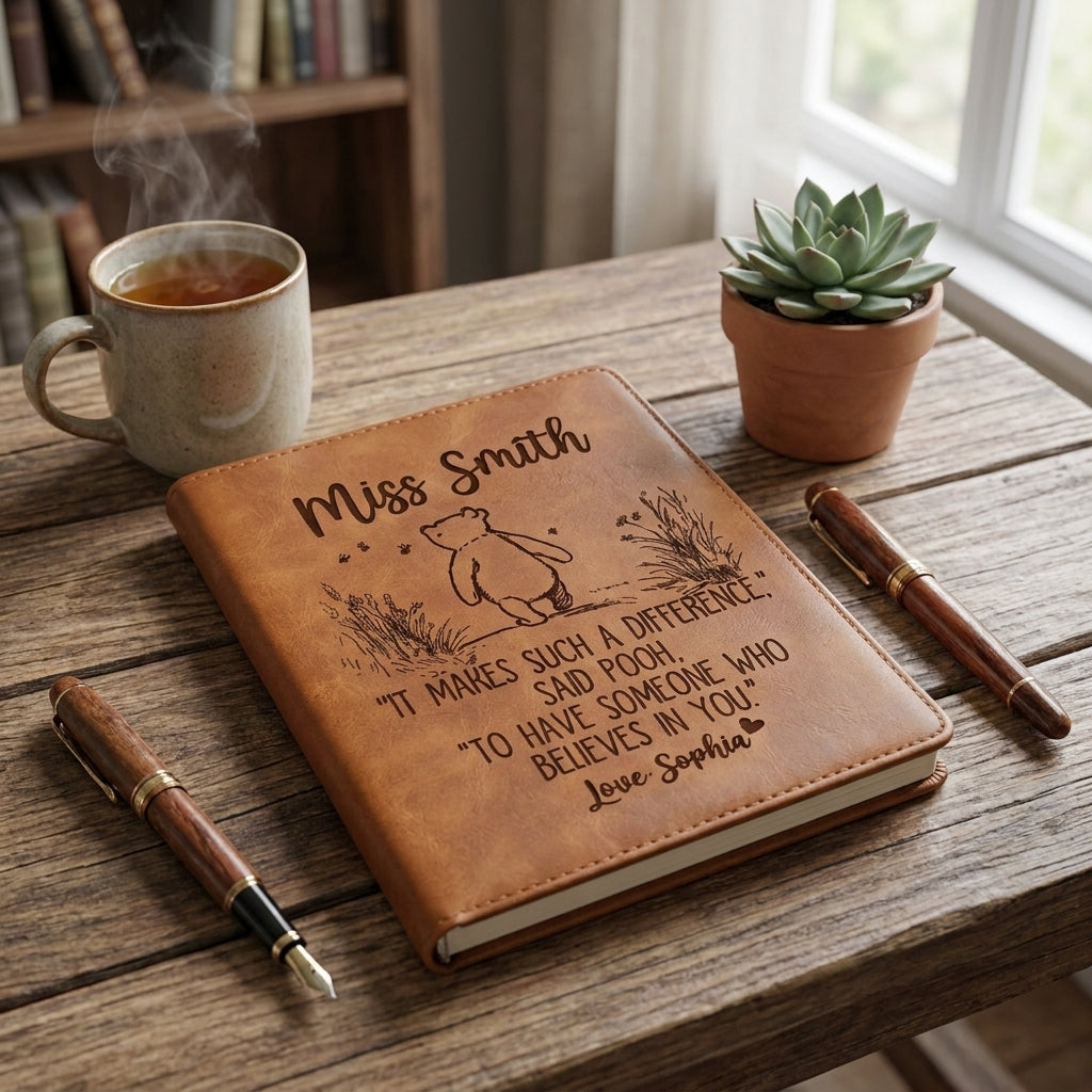 It Makes Such A Different Personalized Leather Cover Notebook