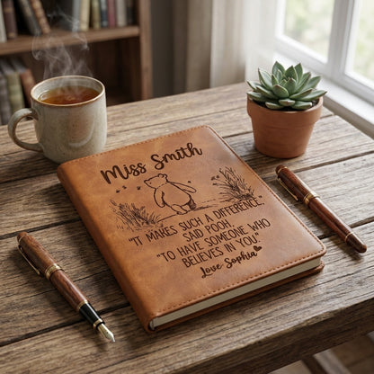 It Makes Such A Different Personalized Leather Cover Notebook