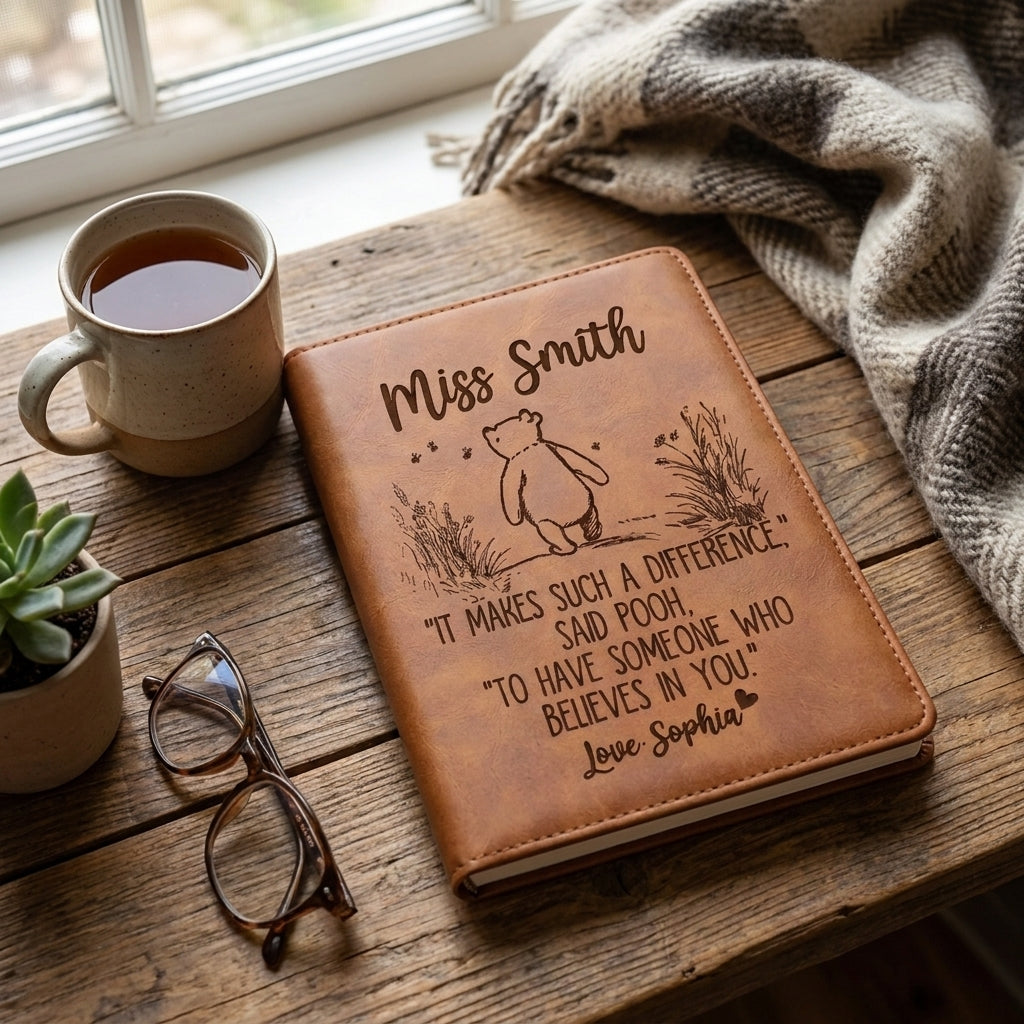 It Makes Such A Different Personalized Leather Cover Notebook