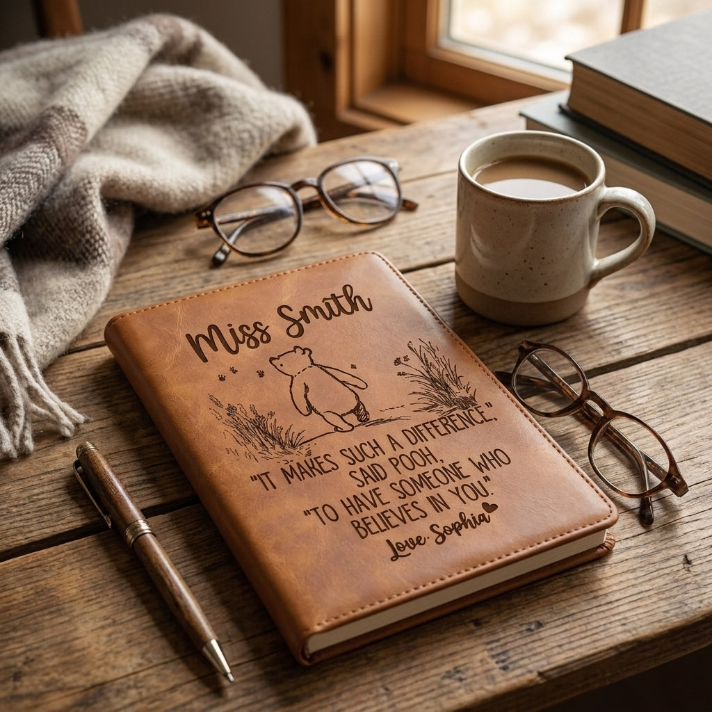 It Makes Such A Different Personalized Leather Cover Notebook