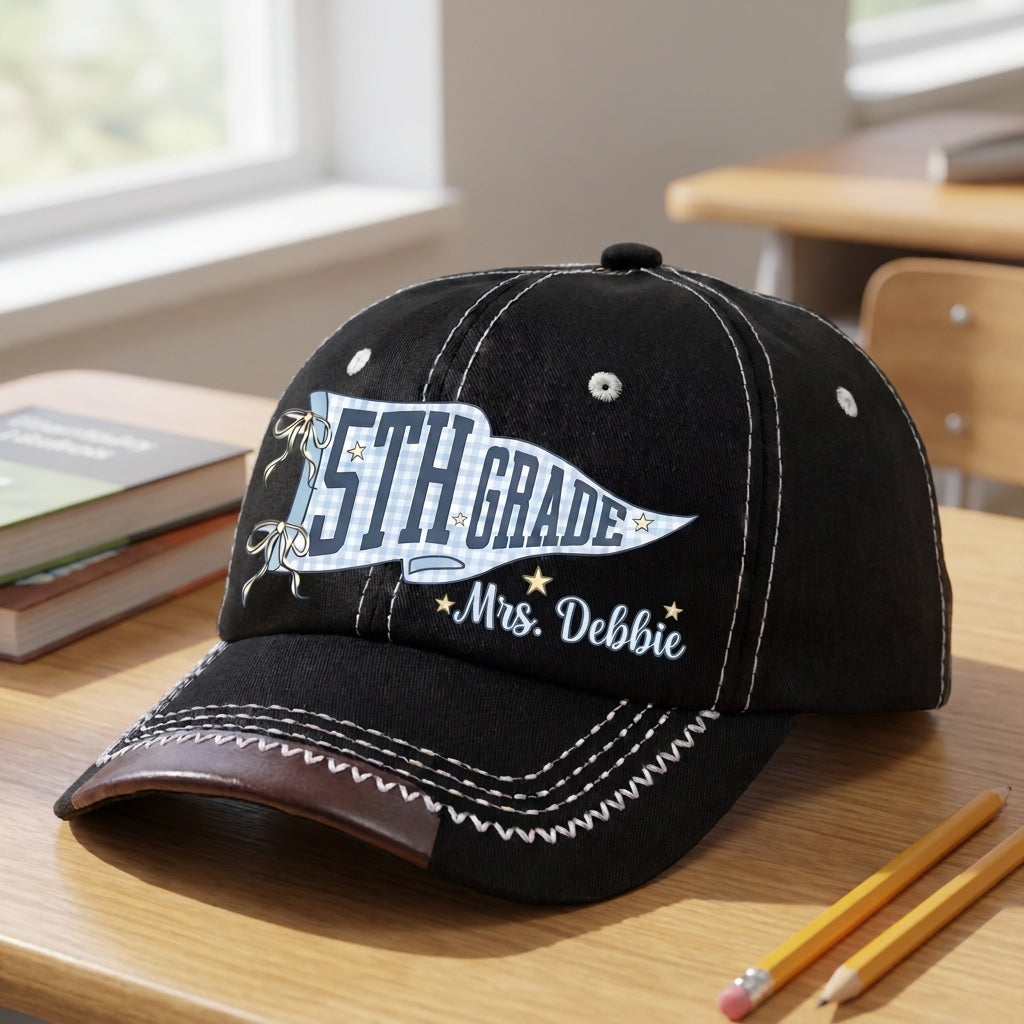 Teacher Name & Job Title Personalized Vintage Soft Baseball Cap