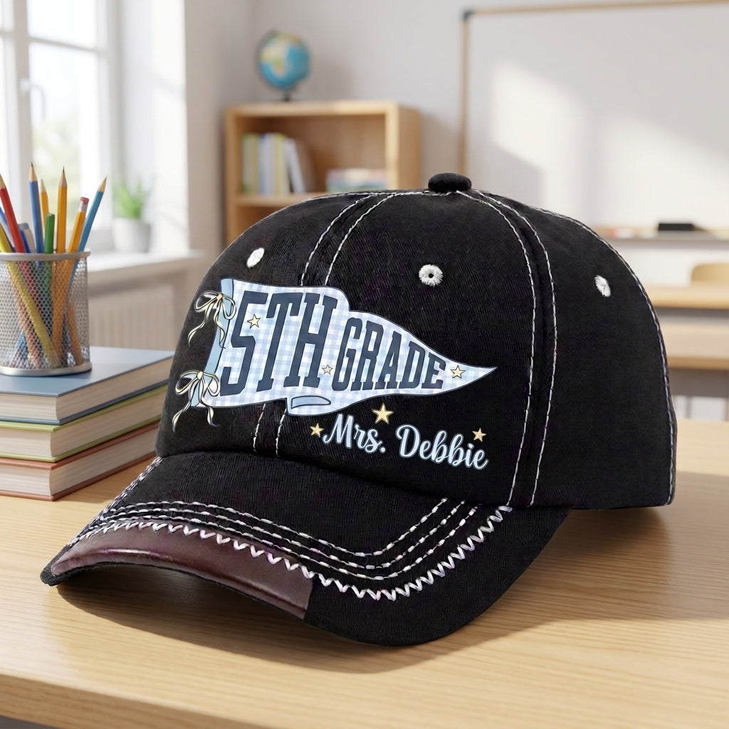 Teacher Name & Job Title Personalized Vintage Soft Baseball Cap