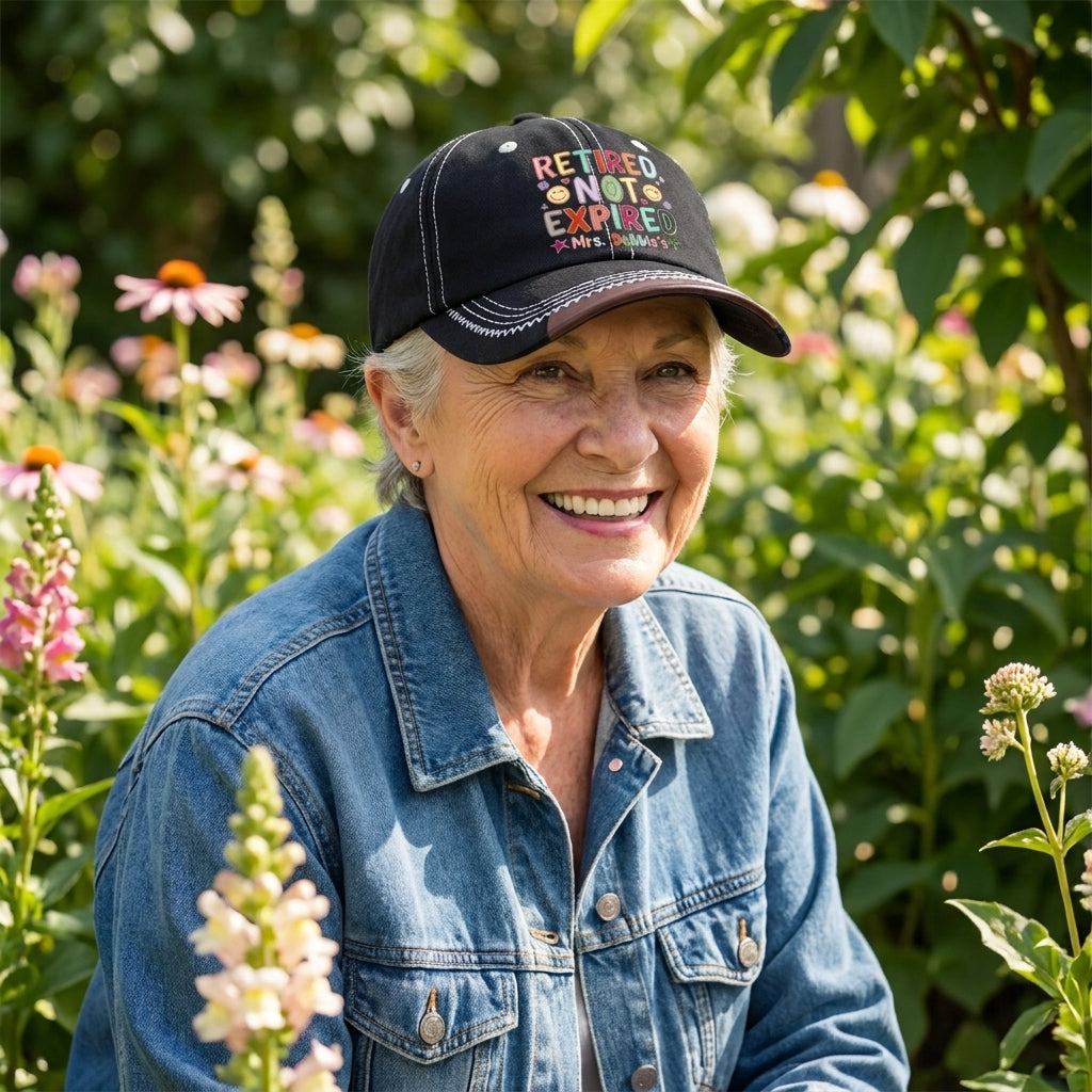 Retired Not Expired Personalized Vintage Soft Baseball Cap