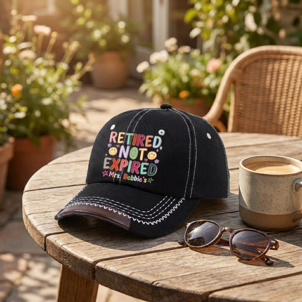 Retired Not Expired Personalized Vintage Soft Baseball Cap
