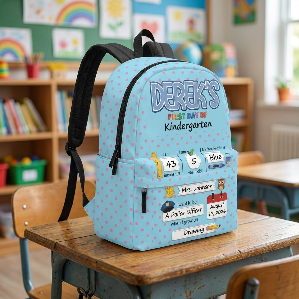 Back to School Blue Personalized  Backpack