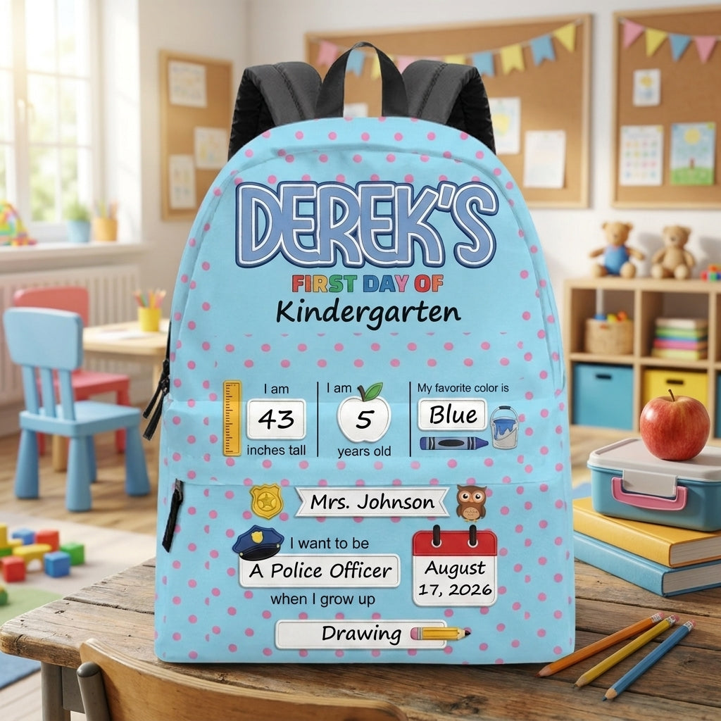 Back to School Blue Personalized  Backpack