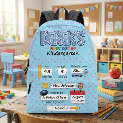 Back to School Blue Personalized  Backpack