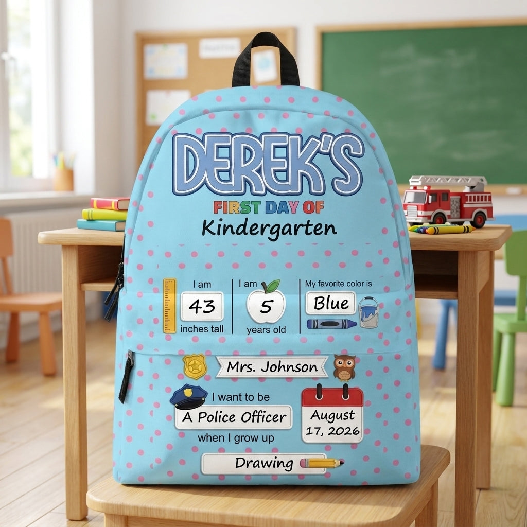 Back to School Blue Personalized  Backpack