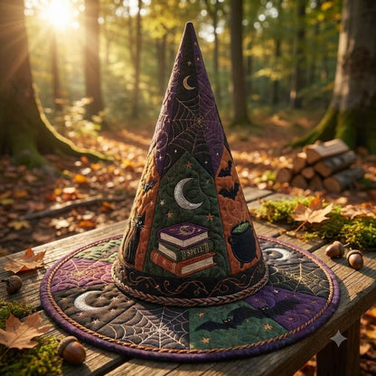 Spell Book Quilted Witch Hat
