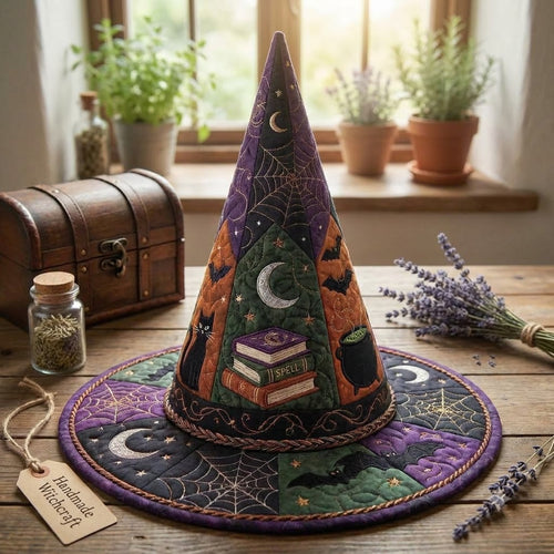 Spell Book Quilted Witch Hat