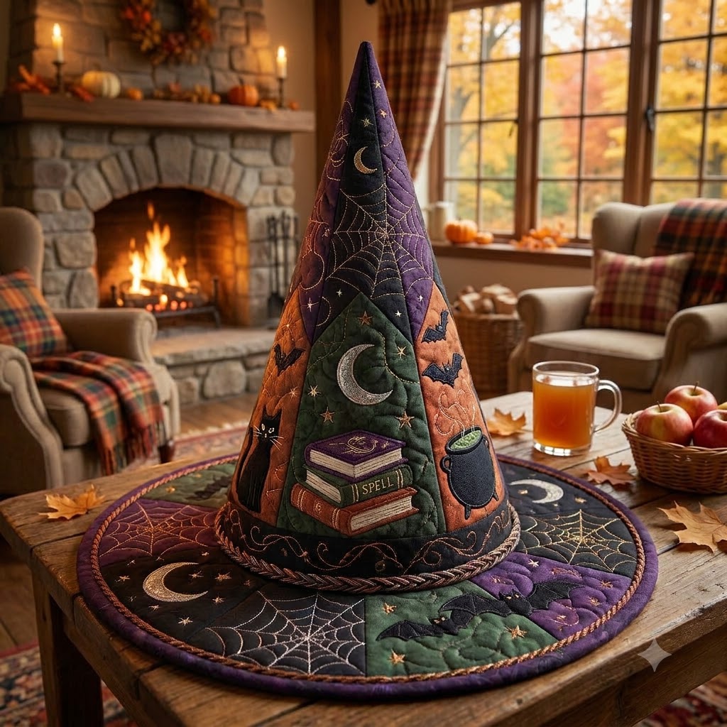 Spell Book Quilted Witch Hat