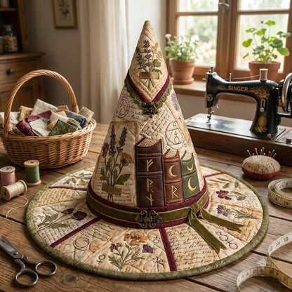 Chapeau de Sorcière Matelassé d'Apothicaire Herbal