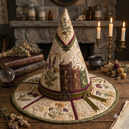 Chapeau de Sorcière Matelassé d'Apothicaire Herbal