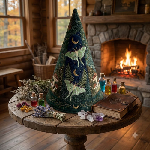 Luna Moth Quilted Witch Hat