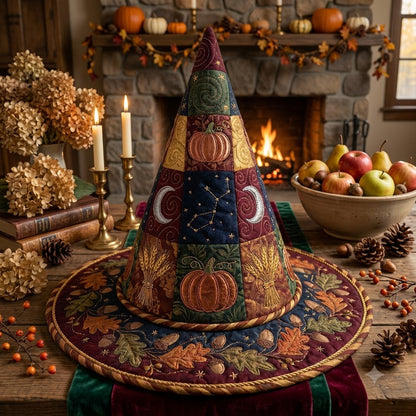 Harvest Pumpkin Quilted Witch Hat