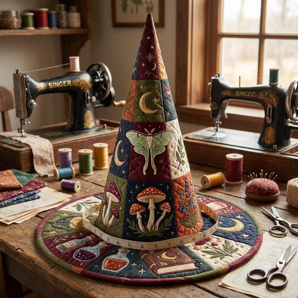 Hedge Witch Quilted Witch Hat