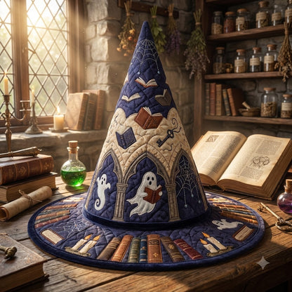 Chapeau de Sorcière Matelassé de la Bibliothèque des Fantômes