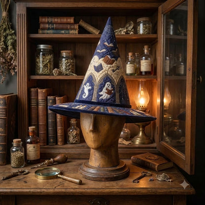 Chapeau de Sorcière Matelassé de la Bibliothèque des Fantômes