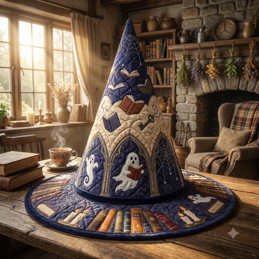 Chapeau de Sorcière Matelassé de la Bibliothèque des Fantômes
