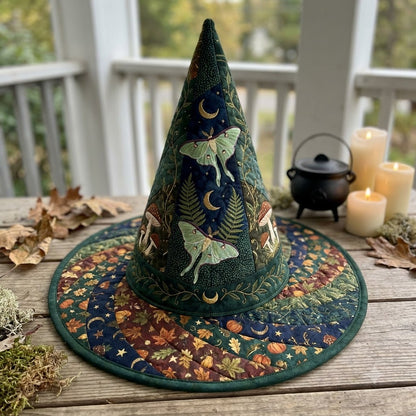 Luna Moth Quilted Witch Hat