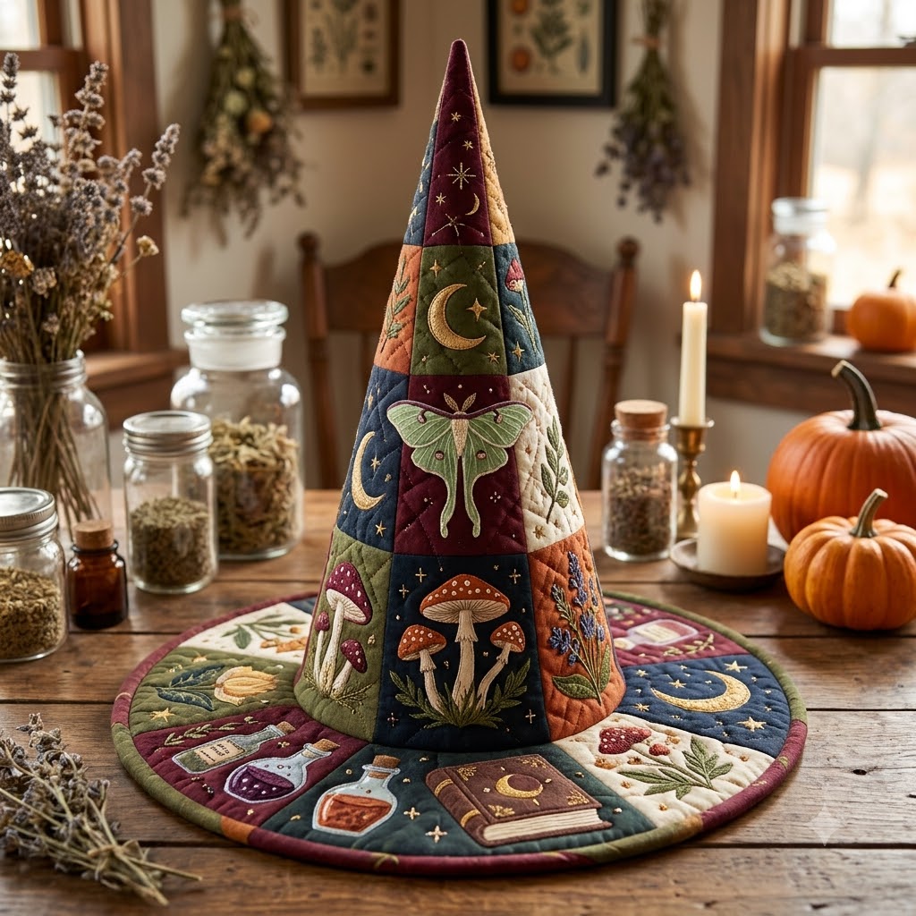 Hedge Witch Quilted Witch Hat