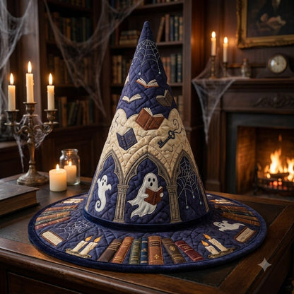 Chapeau de Sorcière Matelassé de la Bibliothèque des Fantômes