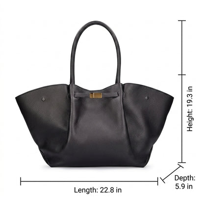 BAGA Classic Leather Tote Bag, Soft Leather Work Bag, Elegant Brown Suede Shoulder Bag, Gift for Her, Everyday Office Carry