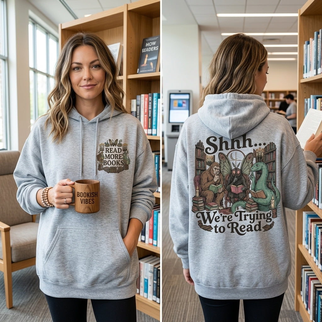 Book Lover Hoodie, Read More Books Sweatshirt, Bookish Hoodie, Gothic Book Lover Gift, Reader Gift, Librarian Gift, Bookworm Hoodie