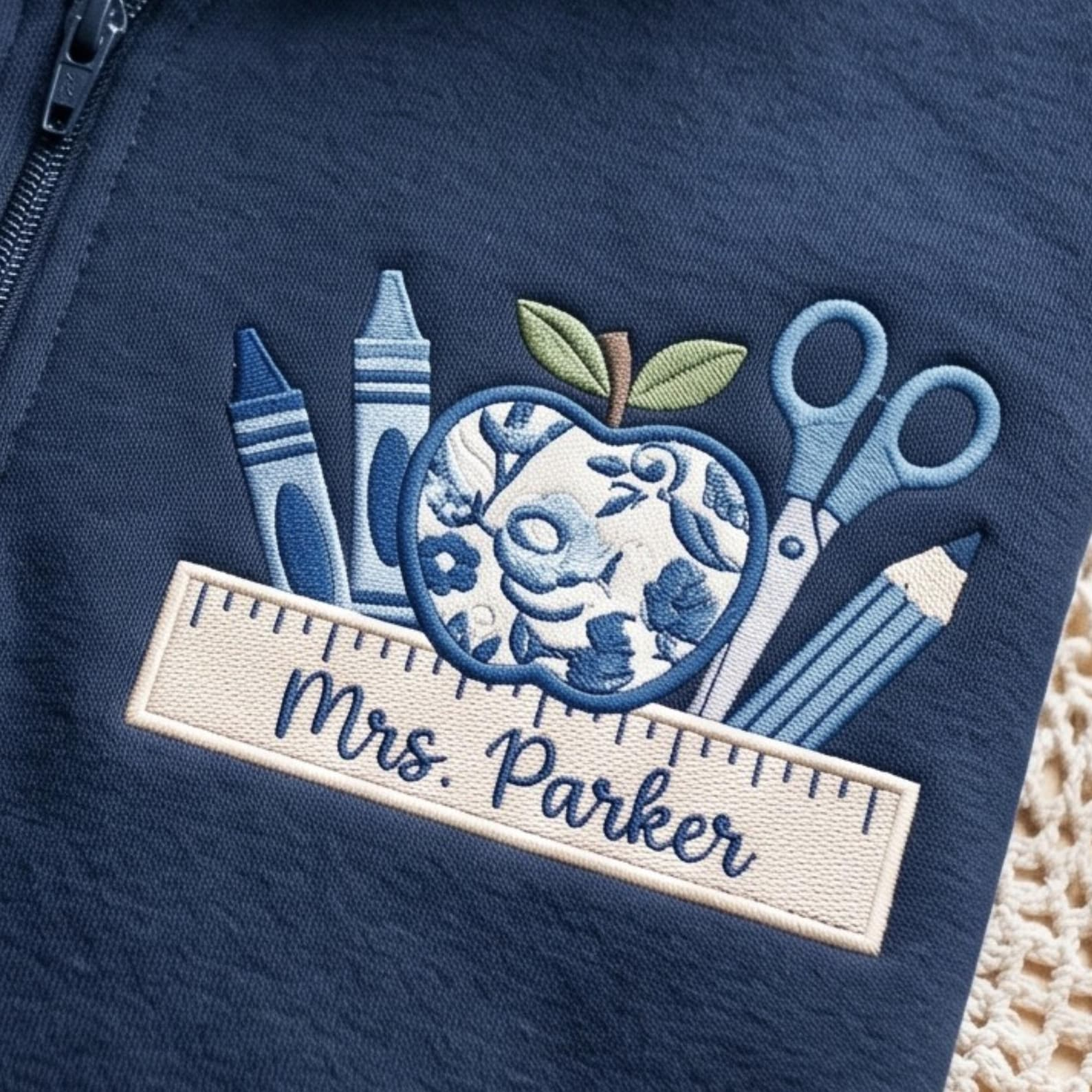 Custom Embroidered Teacher Quarter Zip Sweatshirt, Personalized School Apparel