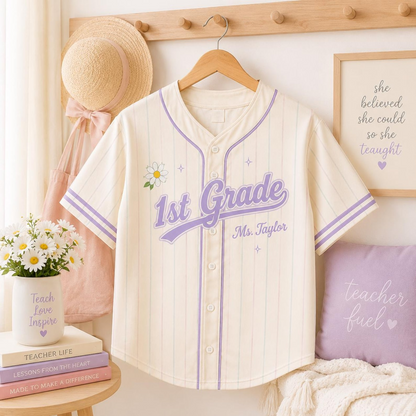 Custom Teacher Jersey, Personalized Teacher Baseball Jersey Shirt, Name and Number Team Teacher Shirt, Back to School Teacher Outfit