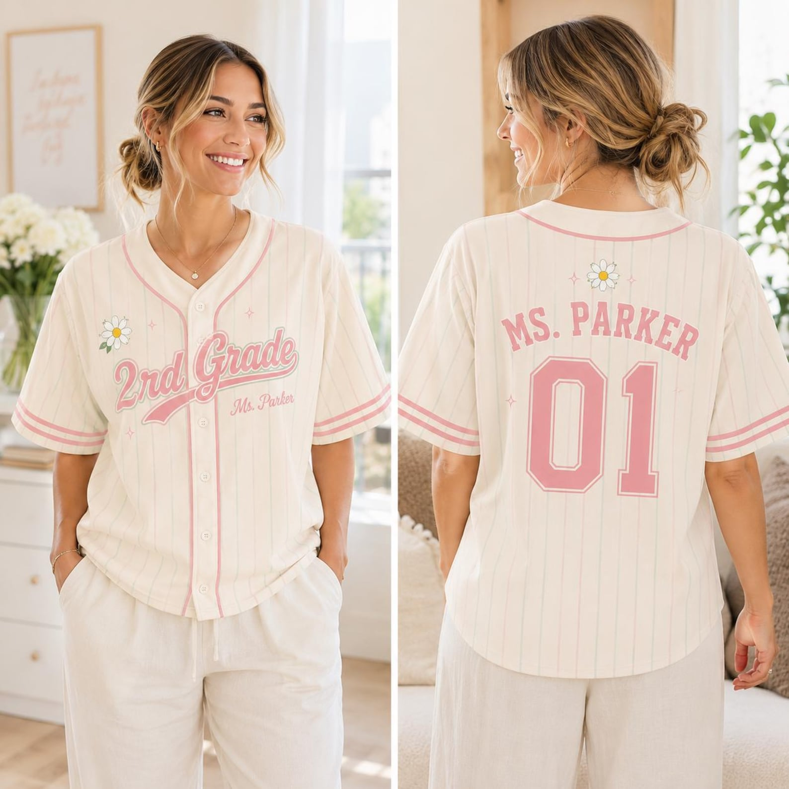 Custom Teacher Jersey, Personalized Teacher Baseball Jersey Shirt, Name and Number Team Teacher Shirt, Back to School Teacher Outfit