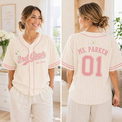 Custom Teacher Jersey, Personalized Teacher Baseball Jersey Shirt, Name and Number Team Teacher Shirt, Back to School Teacher Outfit