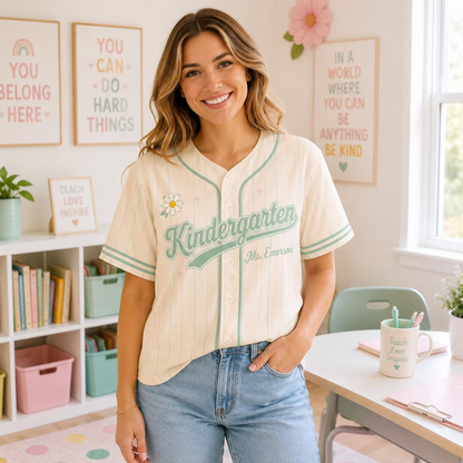 Custom Teacher Jersey, Personalized Teacher Baseball Jersey Shirt, Name and Number Team Teacher Shirt, Back to School Teacher Outfit