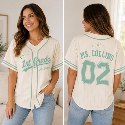 Custom Teacher Jersey, Personalized Teacher Baseball Jersey Shirt, Name and Number Team Teacher Shirt, Back to School Teacher Outfit