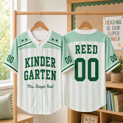 Personalized Teacher Baseball Jersey, Custom Name Number Jersey, First Grade Teacher Shirt, Back To School Gift, Teacher Team Game Day Tee