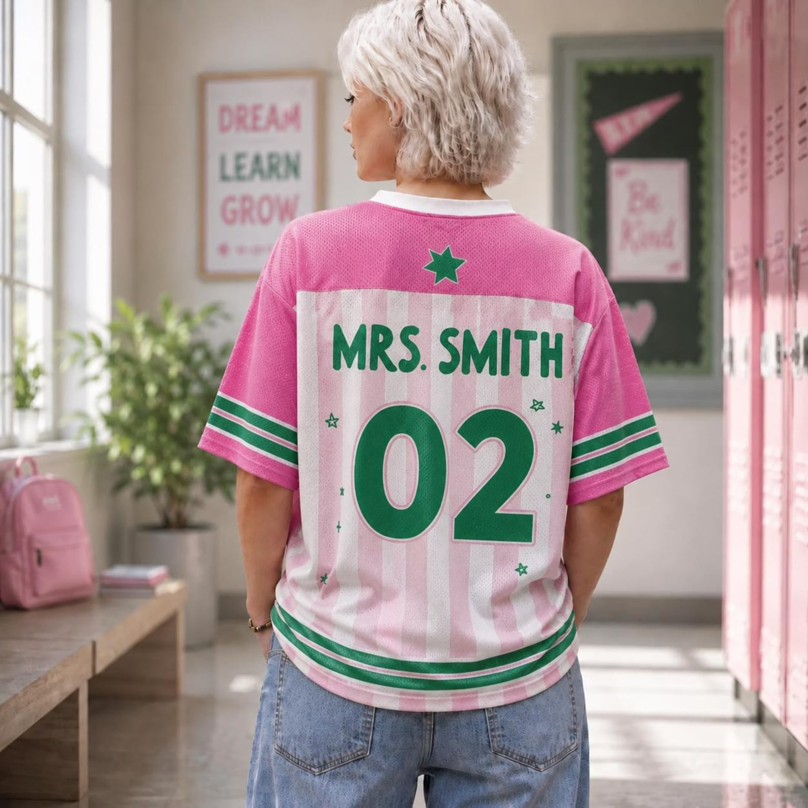 Maillot d'enseignant personnalisé, maillot de football avec nom et numéro personnalisés, chemise d'enseignant de première année, cadeau de rentrée scolaire, t-shirt de jour de match pour équipe d'enseignants