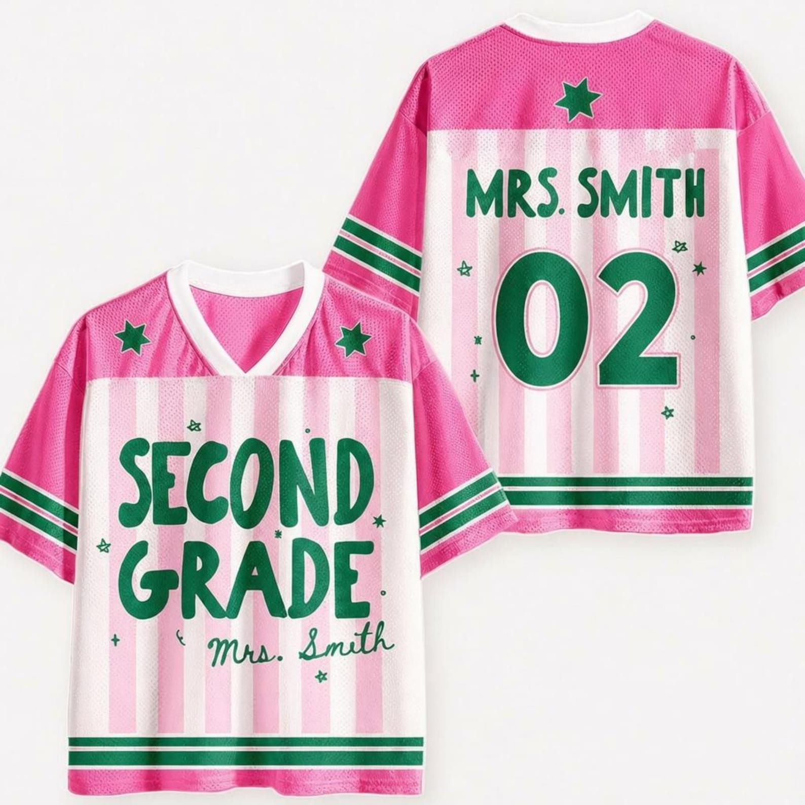 Maillot d'enseignant personnalisé, maillot de football avec nom et numéro personnalisés, chemise d'enseignant de première année, cadeau de rentrée scolaire, t-shirt de jour de match pour équipe d'enseignants